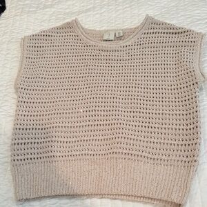 Joie Women's Beige Knit Sweater with tiny gold sequins. 
Never worn
